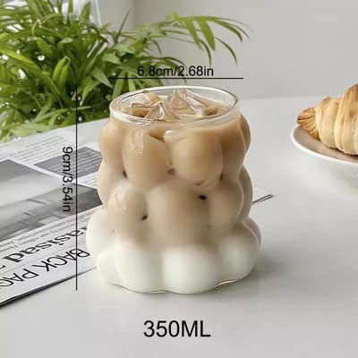 Zomerdrankjes Transparant Glazen Kop Druifvorm Onregelmatig Hittebestendig Koffiemok Bier Sap Melk Water Kop Cocktailglas 301-400ml beige