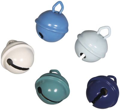 10x Metalen belletjes blauw mix met oog 15 mm hobby/knutsel benodigdheden - Kerst kersmuts belletjes - Kattenbellen - Hobby- en Knutselmateriaal