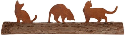 Clayre & Eef Decoratie Katten Bruin Metaal
