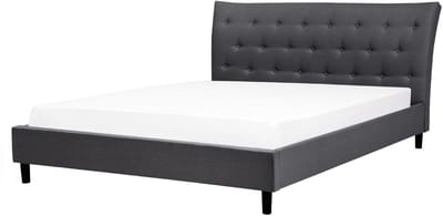 SAVERNE - Tweepersoonsbed - Donkergrijs - 160 x 200 cm - Polyester