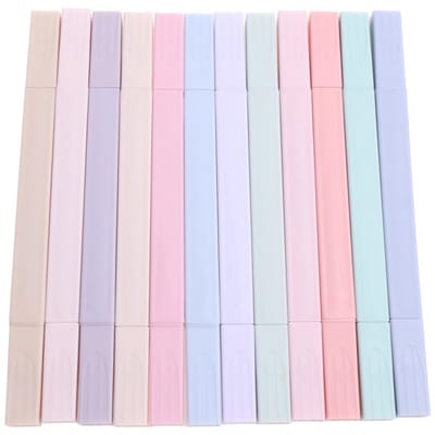 TOVBMUP Markeerstiften - Esthetische markeerstiften - Pastelset - Gemakkelijk vast te houden - Geweldig voor dagboeken, planners, notitieboekjes, schoolbenodigdheden - 12 stuks