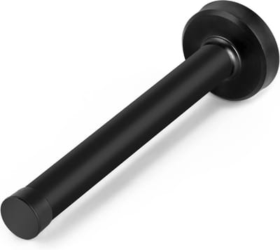 Deurstopper - Binnendeurstoppers - RVS - Binnen en Buitendeuren Vastzetters - Deurbescherming - Deurklink Bescherming - Vaste deurstoppers - Schroeven voor sterkere montage - 15×4.4cm - Zwart