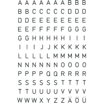 Huismerk Herma 4154 Etiket met letters A-Z 5mm Transparant