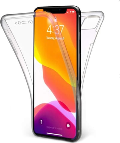 LuxeBass Hoesje geschikt voor iPhone 11 Pro Max - Dubbelzijdig Siliconen hoesje - 2 in 1 (360 graden) - telefoonhoes - gsm hoes - telefoonhoesje