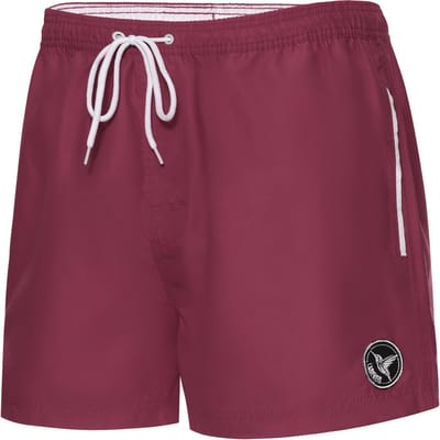 Ladeheid LA-LA40-199-SWS Heren Zwembroek - Zwemshorts - met zijzakken en achterzak - sneldrogend - met binnenslip van mesh - Koordsluiting - Polyester - Bourgondië - S