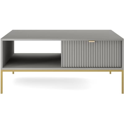 Selsey Vellore - Koffiebank 104x68 cm - grijs met geribbelde voorkant en gouden frame