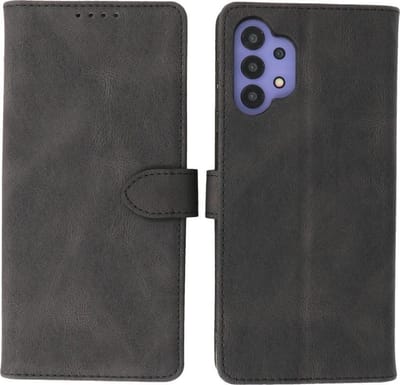 Samsung Galaxy A32 5G Hoesje - Portemonnee Book Case - Kaarthouder & Magneetlipje - Kunstleer - Zwart