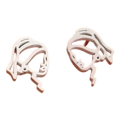 Aramat Jewels | Oorbellen | Zilverkleurige Oorstekers Meisje met de Parel | | | |10mm | Staal | Kinderen, Volwassenen | Verkleurd niet