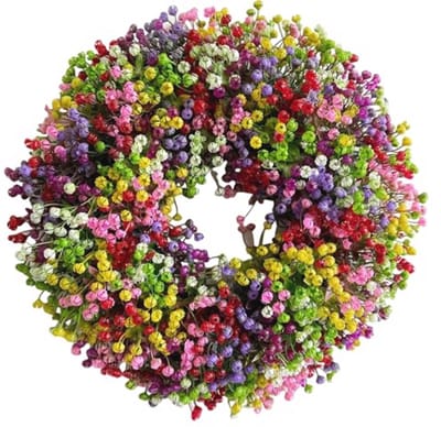 40 cm All-Year Door Wreath - Dried Flowers Decoration for Home, Bedroom, Wall, Party, and Festival