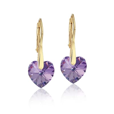 Montebello Oorbellen Lily HG89 - 925 Zilver Verguld - Swarovski Hart - Ø10mm - 25mm