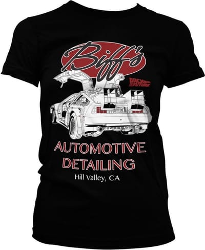 Back to the Future Biff's Automotive Detailing Girly Tee dames-T-shirt zwart