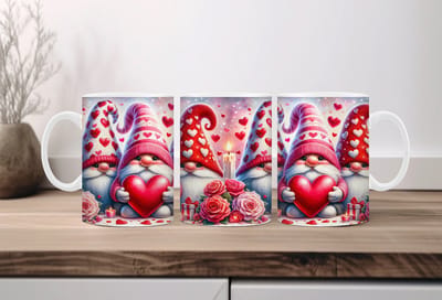 Koffiemok valentijn Gnomes 30 | Valentijn cadeau | Valentijn decoratie | Grappige Cadeaus | Koffiemok | Koffiebeker | Theemok | Theebeker | chocoladebeker
