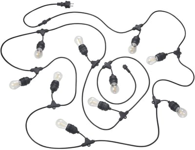 REALITY CHAIN - Lichtsnoer - Zwart mat - incl. 10x E27 1 W - Niet geschikt voor externe dimmer - Wand- en plafondmontage - Buitenverlichting - IP44