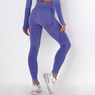 SUNMOOL - Sportlegging High Waist - Sportlegging - Dames Sportlegging - Legging - Hight Waist - Yogalegging - Sport Broek - Blauw - Maat: S