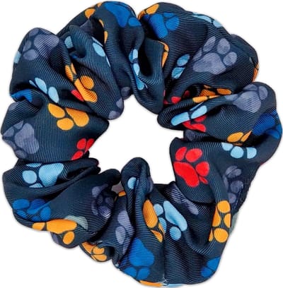 Scrunchie Voor Baasjes - Kleurrijke Haarelastiek - Blauw - Pootjes - You are my Universe - Paw My God!
