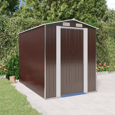 vidaXL - Tuinschuur - 192x274x223 - cm - gegalvaniseerd - staal - donkerbruin