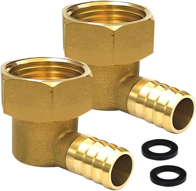 Hoge Kwaliteit 90° Messing Slangconnector 1/2 Inch IG naar 10mm, Draaibare Aansluiting voor Slangen, Perfect voor Water- en Luchtleidingen
