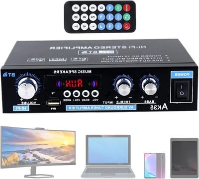 Mini Hifi Versterker - Stereo Receiver Karaoke Speler - Home Entertainment Geluid - Draadloze AUX Compatibiliteit