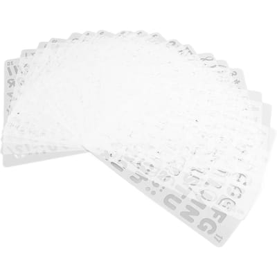 20 Pièces Modèles de Peinture Creux PET Lettres Chiffres Pochoirs de Dessin à Copier pour Bricolage white