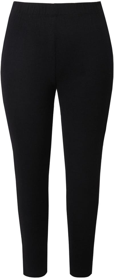 Ulla Popken - Dames - loungewear legging strepen opzij elastische band - Zwart - Maat 42+