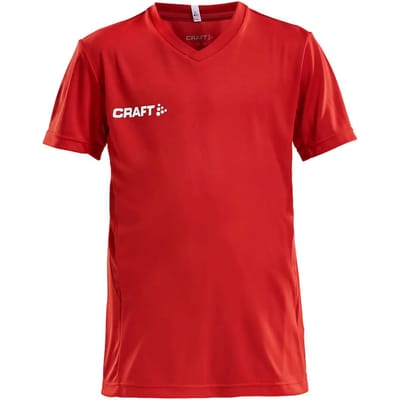 Craft Squad Jersey Solid SS Shirt Junior Sportshirt - Maat 122  - Unisex - rood/wit Maat 122/128