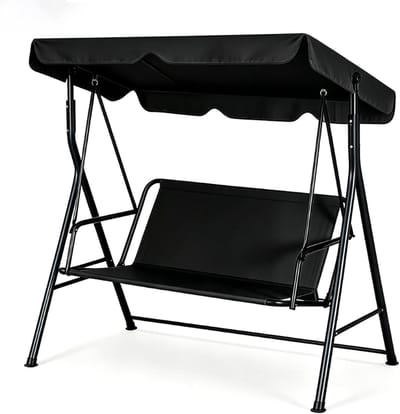 Tuinschommelhoes - Schommelbank kussen - Bescherming buitenmeubels - Universele pasvorm - 2- en 3-zits - Zwart