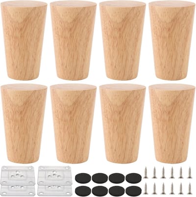 Meubelpoten Set - Kastpoten Tafelpoten - Meubels Verhogen - Hoge Belastbaarheid - 8 cm 300 kg - Eikenhout