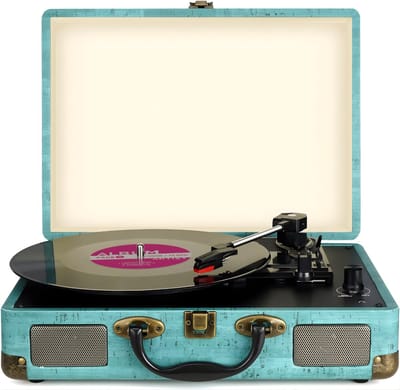 DnA® Retro platenspeler - Platenspelers - Platenspeler Bluetooth - Platenspeler Met Bluetooth - Blauw - ‎36cm x 26cm x 116cm