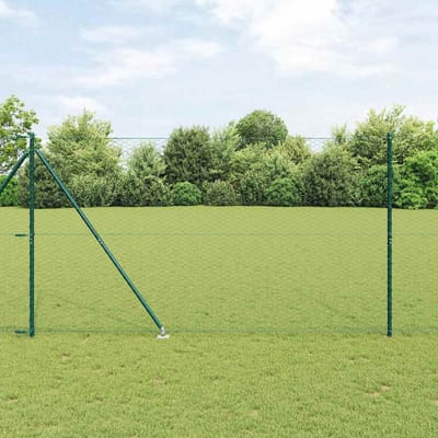 vidaXL - zeshoekig - gaasgek - met - palen - 100 - x - 1,5 - m - PVC-Coated - Staal - Groen