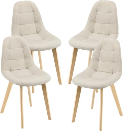 Eetkamerstoel Kopparberg 86x53x47 cm set van 4 beige