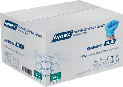 Hynex Nitril Wegwerphandschoenen 5g Maat S - omdoos 1000 stuks - Blauw - Poedervrij - Latex vrij - Niet Steriel