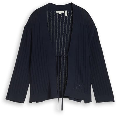 Tom Tailor - Vest met strikdetail - Maat XL - sky captain blue