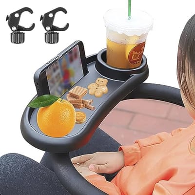 Multifunctionele kinderwagen snackbak met bekerhouder