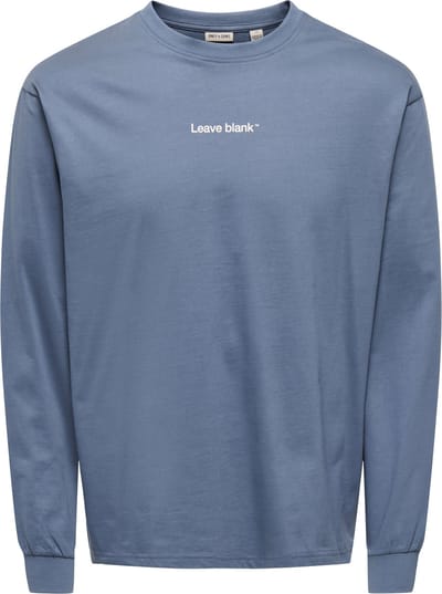 Only & Sons T-shirt Onsfred Life Rlx Ls Varsity Tee Lb 22039026 Vintage Indigo/leave Blank Mannen Maat - L