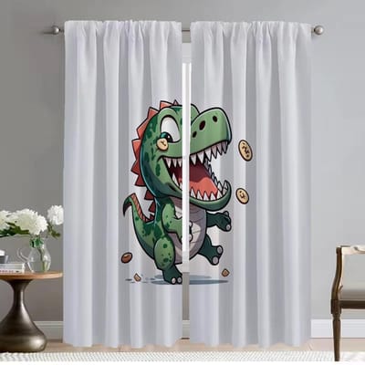 Anti-muggengordijnen voor Woonkamer Gordijn Kleine Dinosaurus Scheidingswand Huis Interieur Gordijnen 2 Stuks Shades Keuken Verduisterend W50xH70cmx2pcs-CL gray