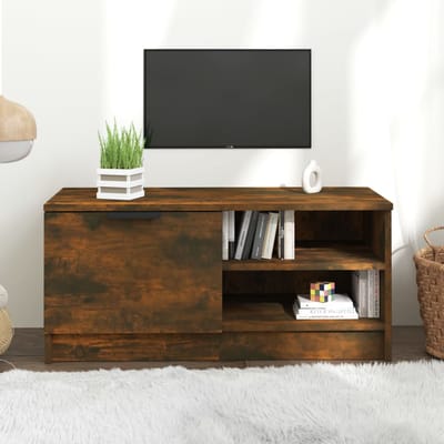 vidaXL - Tv-meubel - 80x35x36,5 - cm - bewerkt - hout - gerookt - eikenkleurig