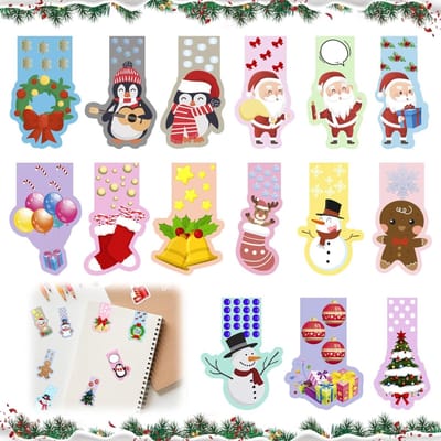 Kleurrijke Magnetische Boekenleggers voor Kinderen - 30 Stuks, Persoonlijke Kerstmotieven, Perfecte Cadeaus voor Thuis en Op Kantoor