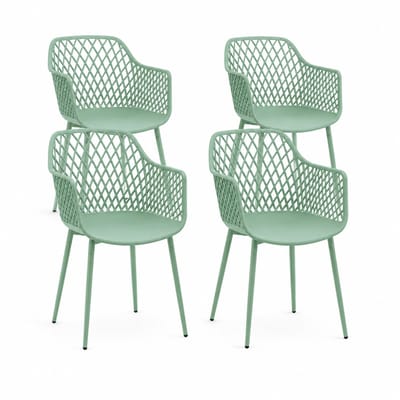 DS4U - - Niall tuinstoel - Set van 4 - Groen - Kunststof - Kuipstoel