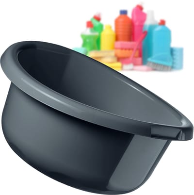 KADAX Kunststof kom, spoelbak in verschillende maten en kleuren, robuuste wasbak, universele kom, spoelbak voor badkamer, wasruimte (1,9 l, antraciet)