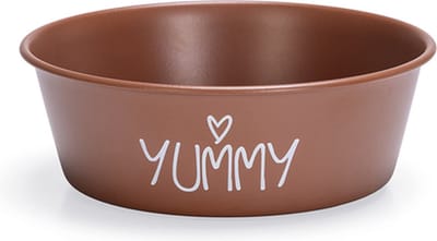 Beeztees Puppy Snoes - Puppy Voerbak - Hondenvoerbak - RVS - Terracotta - 13x13x4 cm - 470 ml