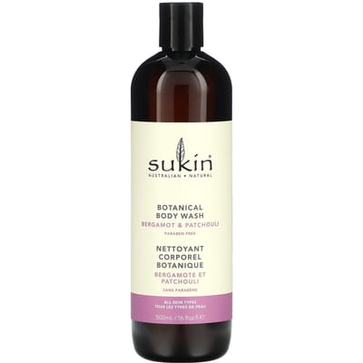 Sukin, Gel Douche Botanique, Bergamote & Patchouli, 500 ml (16,9 oz) black