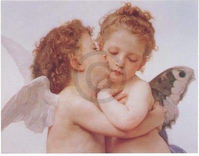 Kunstdruk William Bouguereau - The first Kiss 50x40cm