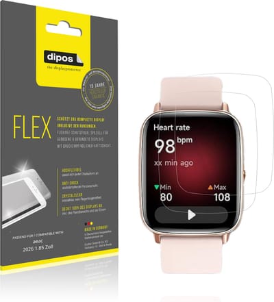 dipos – 2x Beschermfolie geschikt voor aeac 2026 1.85 Zoll | 3D Full Cover Screenprotector | 100% Passend