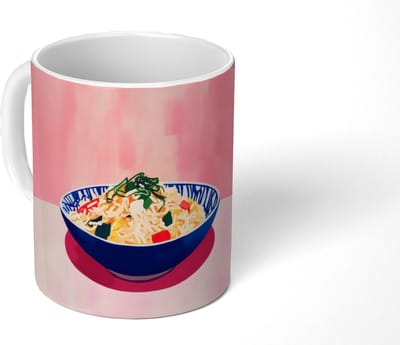 Mok - Koffiemok - Rijst - Illustratie - Kom - Groente - Mokken - 350 ML - Beker - Koffiemokken - Theemok