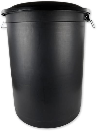 Afvalemmer met deksel 100 liter geschikt voor buiten zwart