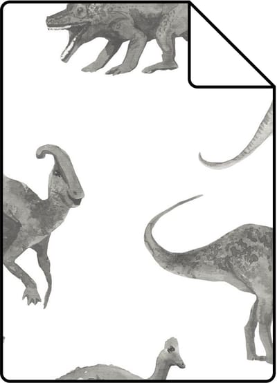 Proefstaal ESTAhome behang dinosaurussen grijs - 26.5 x 21 cm - 131203-S