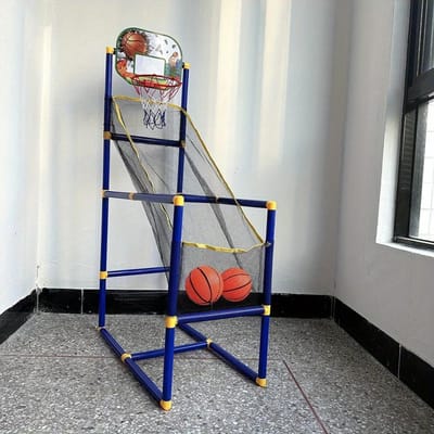 Genietbare Arcade Basketbal Spel Collectie Binnen / Buiten Dubbel Spel Eenvoudige Installatie Inclusief Pomp Ballen Ideaal Vakantie Verjaardagscadeau blauw