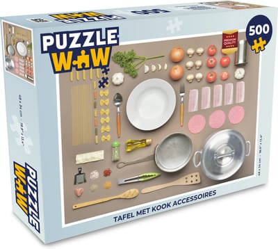 Puzzel Tafel met kook accessoires - Legpuzzel - Puzzel 500 stukjes