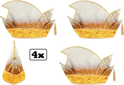 4x Prinsenmuts Pils goud galon mt 63 - prinsenmuts raad van elf bier prinsensteek festival bier feest