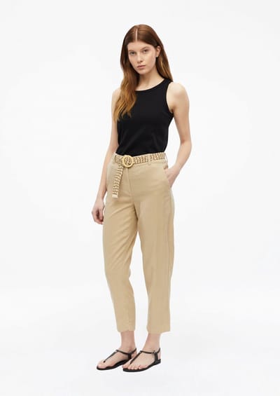 Pantalon Regular Fit Hoge Taille Barrel Pijpen met Gürtel voor dames s.Oliver